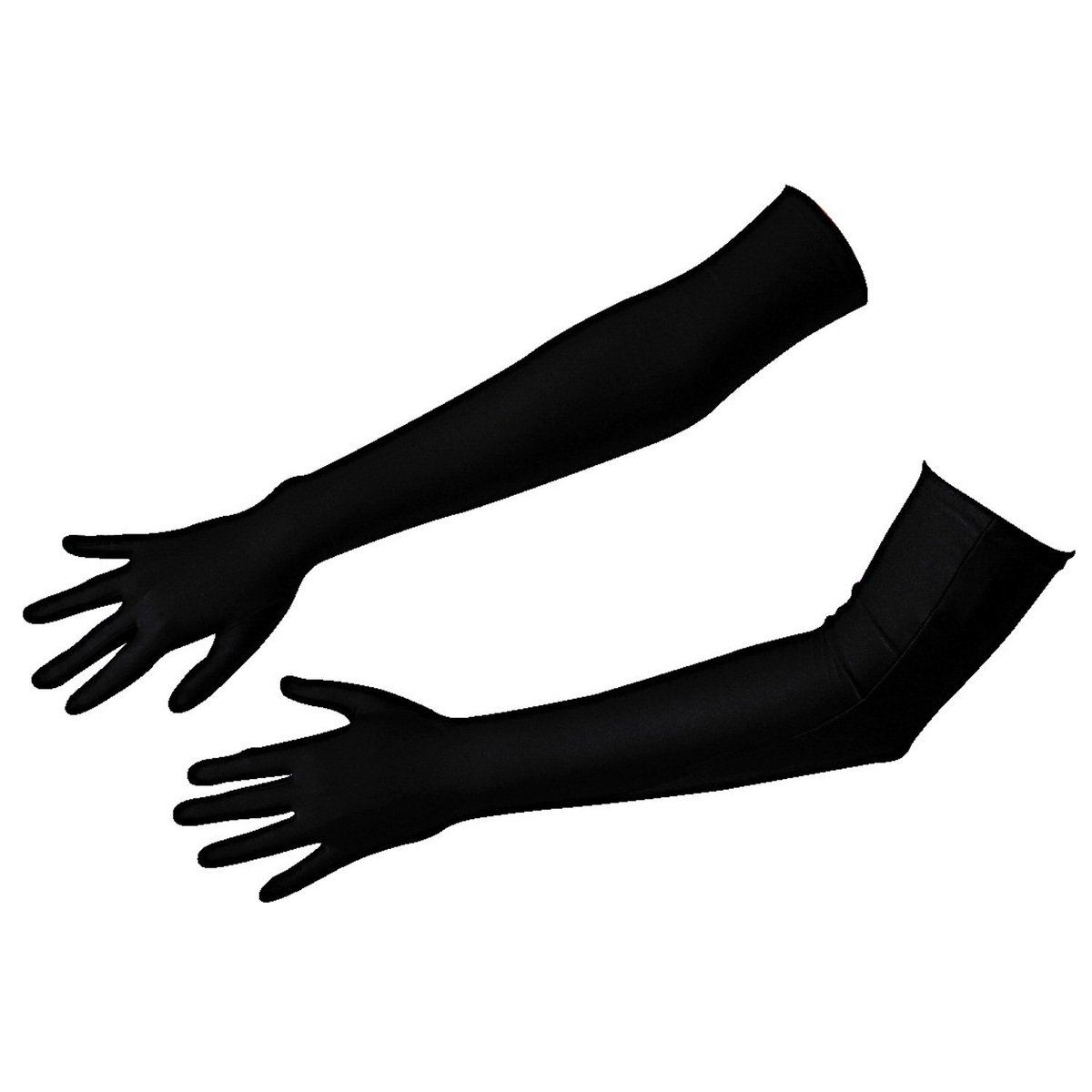 Cottelli Satin Long Gloves - Black - One size