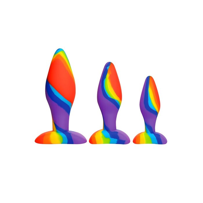 Simply Sweet Rainbow Silicone Butt Plug Set