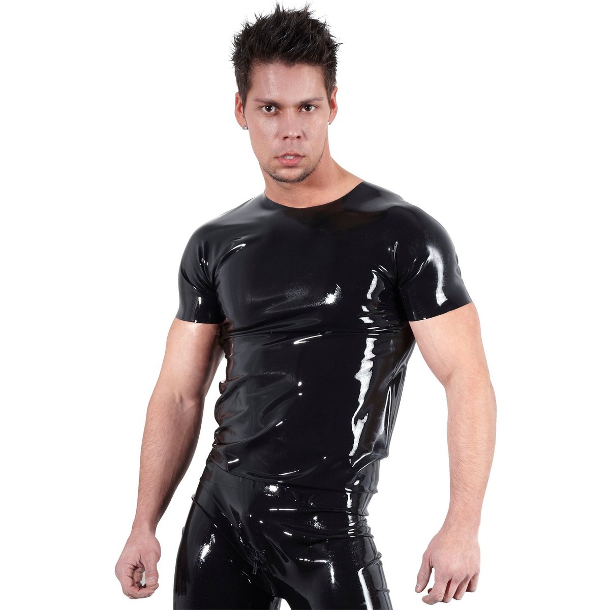 Late X Latex T-Shirt Men - Black - L