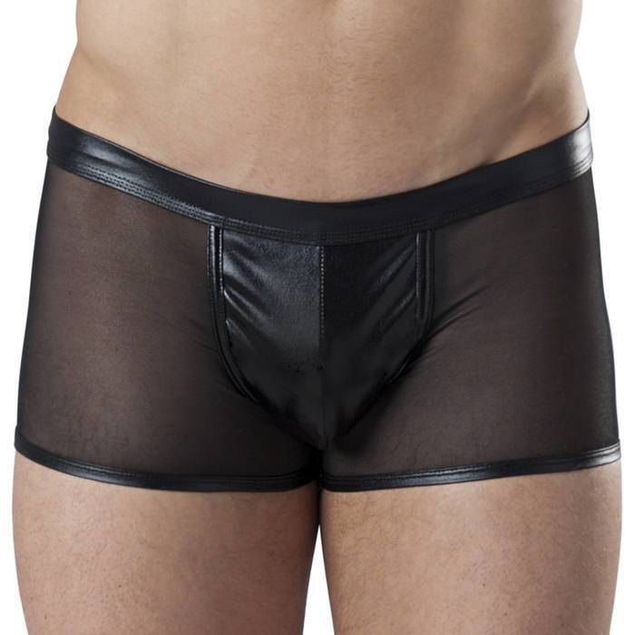 LHM Wet Look and Sheer Mesh Boxer Shorts