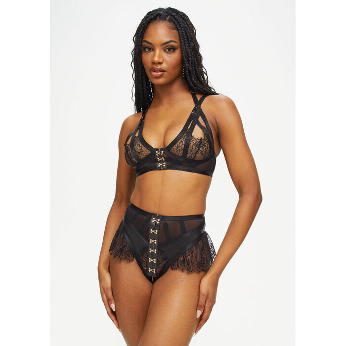 Ann Summers Exuberant Crotchless Set, Black