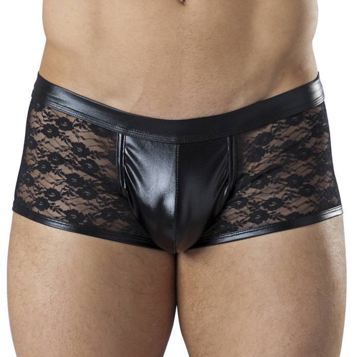 LHM Wet Look and Lace Boxer Shorts