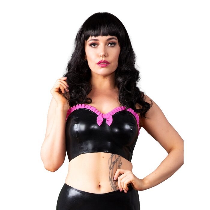 Candy-Coated Latex Bandeau Bra In Pink