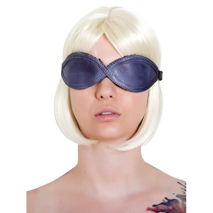 Distressed Grey Leather Eyemask - One Size