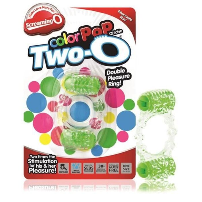 Screaming O Colour Pop Quickie Cock Ring with Dual Vibrators - Green