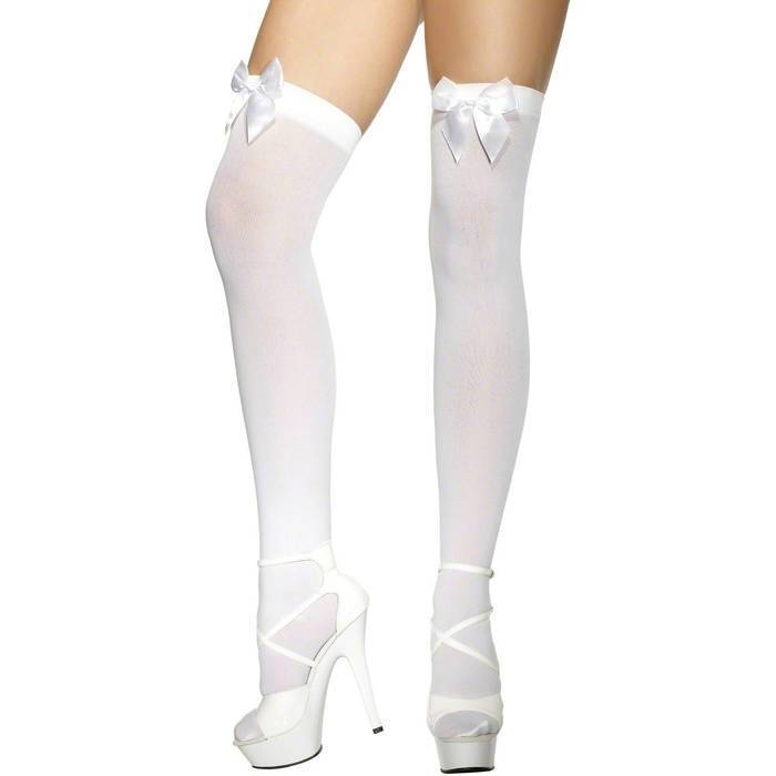 Fever White Stockings with Bows