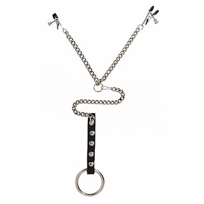 Adjustable Y-Style Nipple Clamps with Cock Ring