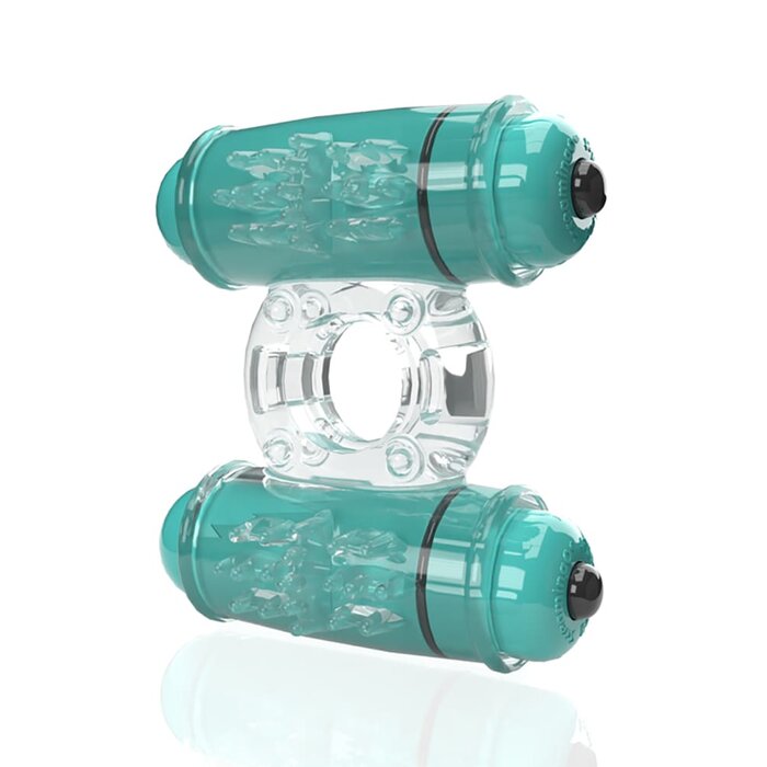 4B Double Wammy Vibrating Ring - Kiwi