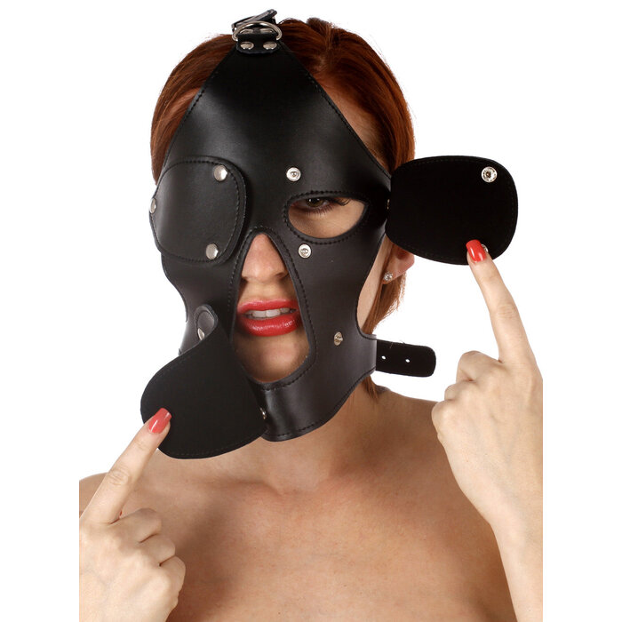 Leather Head Harness with Detachable Eyes and Mouth - One Size