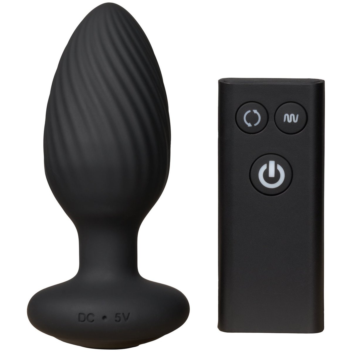 Nexus Tornado Rotating and Vibrating Butt Plug - Black - M