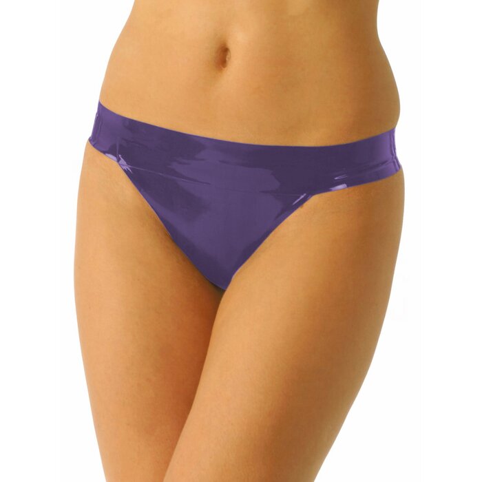 Latex Thong Back Knickers in Purple