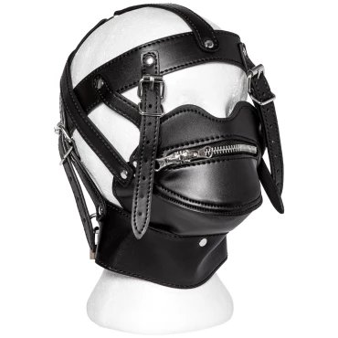 Pipe Down PVC Bondage Hood With Lockable Zip Mouth