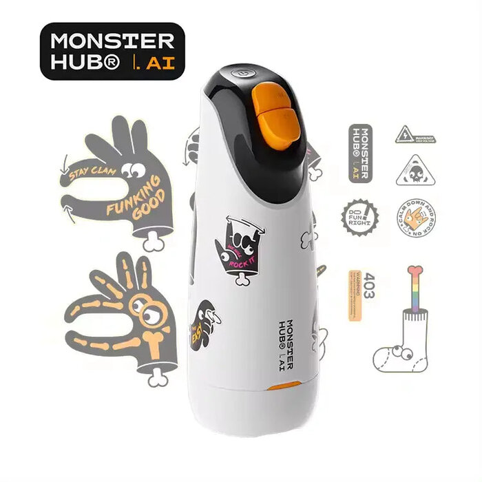 Monsterpub Tornado Smart Cup with AI Interaction App-connected, waterproof, high-torque engine with swirling vibrations, and AI character interaction.