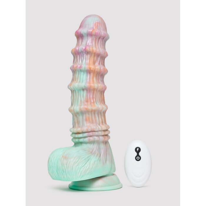Fantasy Textured Remote Control Dildo Vibrator 8 Inch - Pink