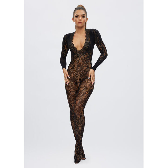 Ann Summers The Supreme Crotchless Bodystocking, Black