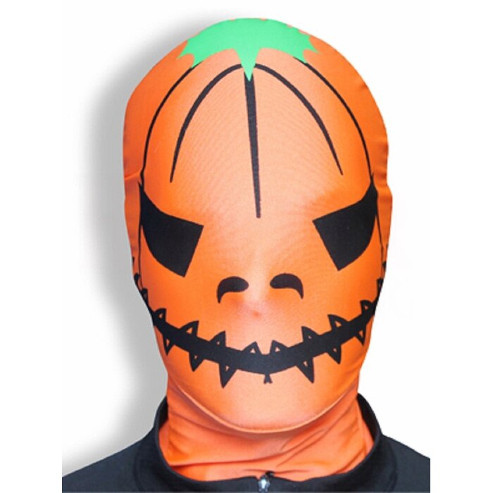 Pumpkin Morph Mask Halloween Hood - One Size