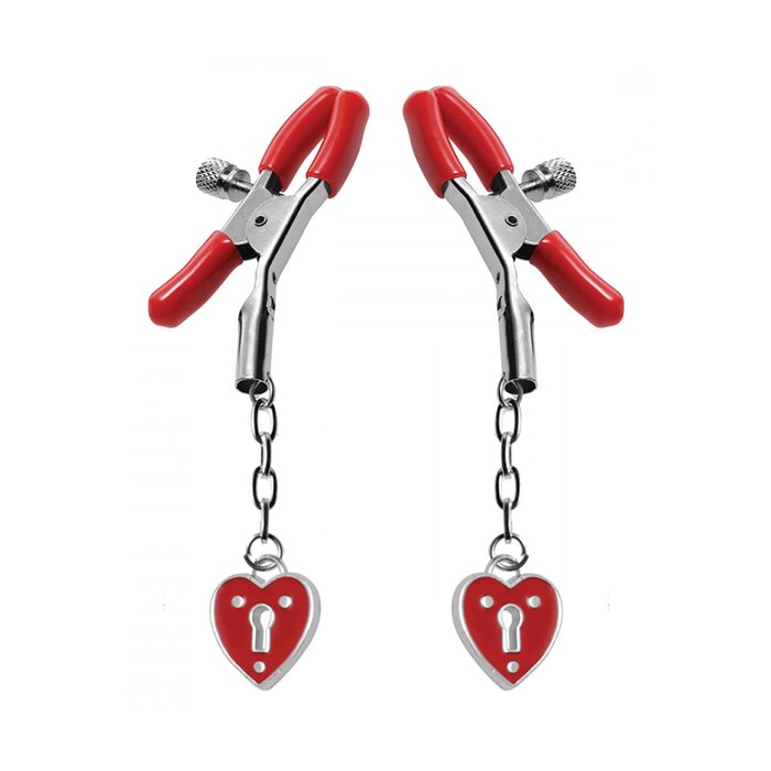 Captive Heart Padlock Nipple Clamps