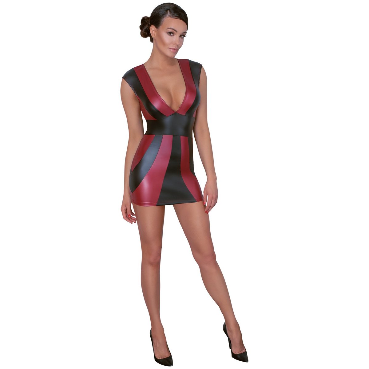 Cottelli Collection Cottelli PARTY Black and Red Dress - Red - M