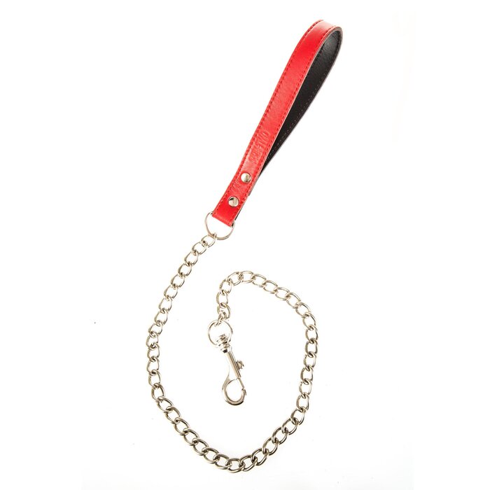 Red Leather Chain Lead