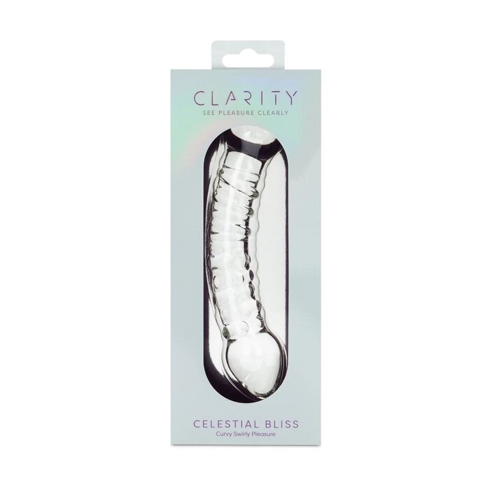 Clarity Celestial Bliss Glass Dildo: Double Bulb Temperature Play Wand