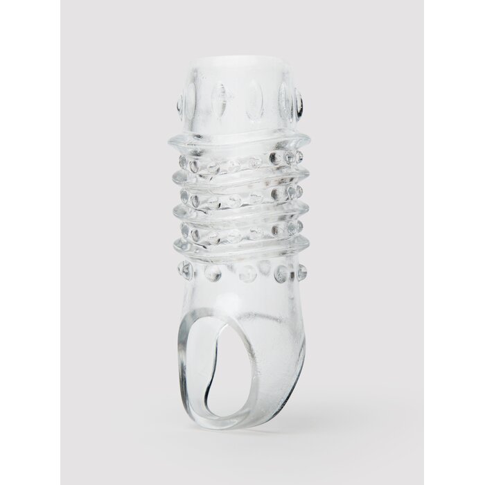 Lovehoney Bumpy Ride Textured Penis Sleeve with Ball Loop - Clear