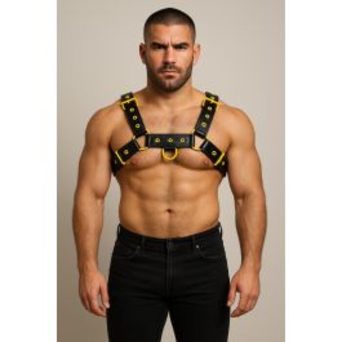 Leather O.T.H Harness - Black with Coloured Accessories - AVAILABLE IN OTHER COLOURS