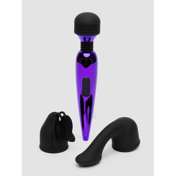 Lovehoney Purple Power Mini Massage Wand Vibrator Kit (4 Piece) - Purple