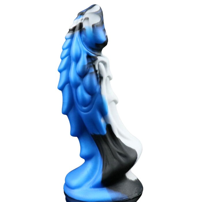Dragon Dildo Sex Toy Fantasy Premium Silicone 7.5 Inches Anal Black & White