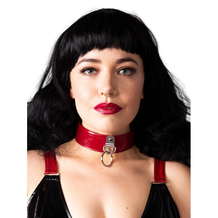 PVC Ring Collar in Burgundy