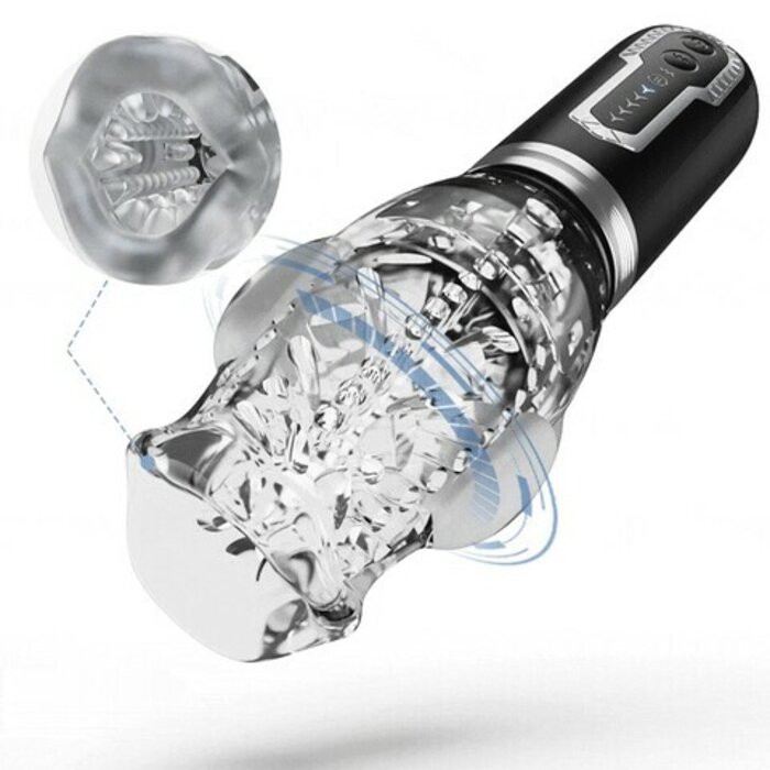 【Quick Powerful Climax】Amber - 5 Telescopic and Rotational 7 Vibration Realistic Lip and Mouth Touch Handheld Masturba