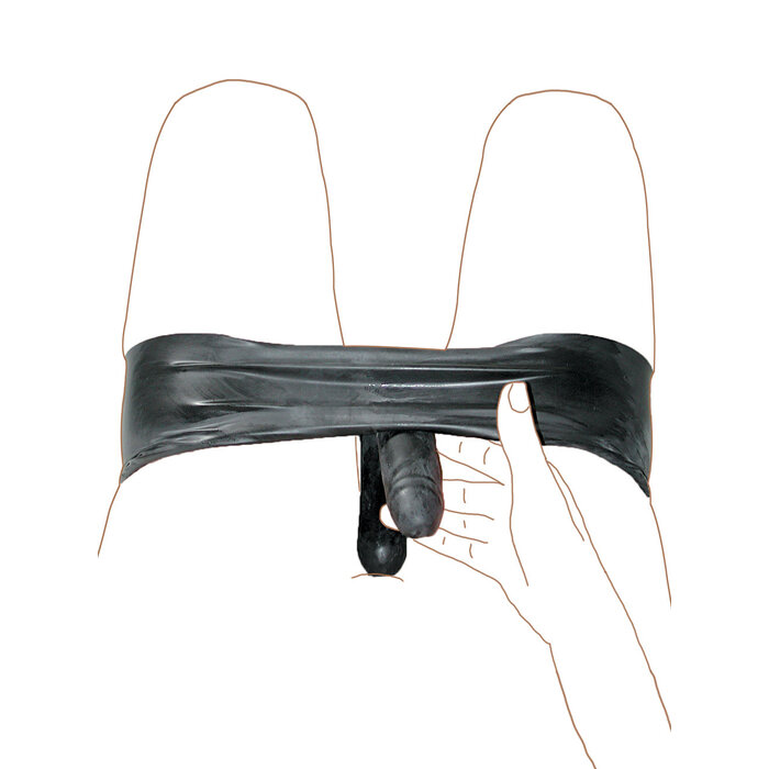 Briefs with Front & Rear Solid Int. Penis Black