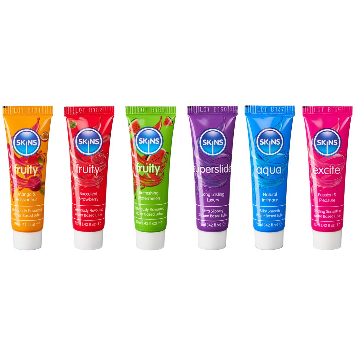 Skins Vital Lubes & Fruity Tubes 6 x 12 ml - Clear