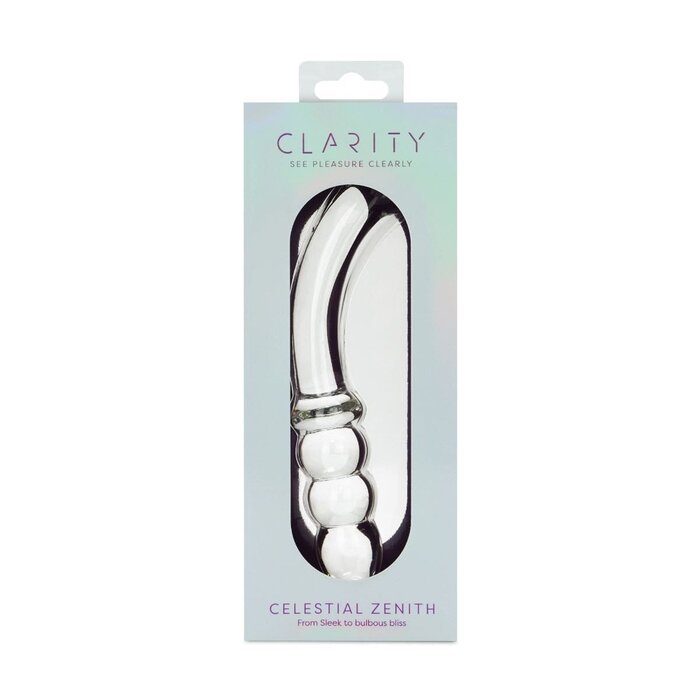 Clarity Celestial Zenith Curved Double Ended Glass Dildo: Enhance Your Pleasure with a 6.5-Inch Elegance