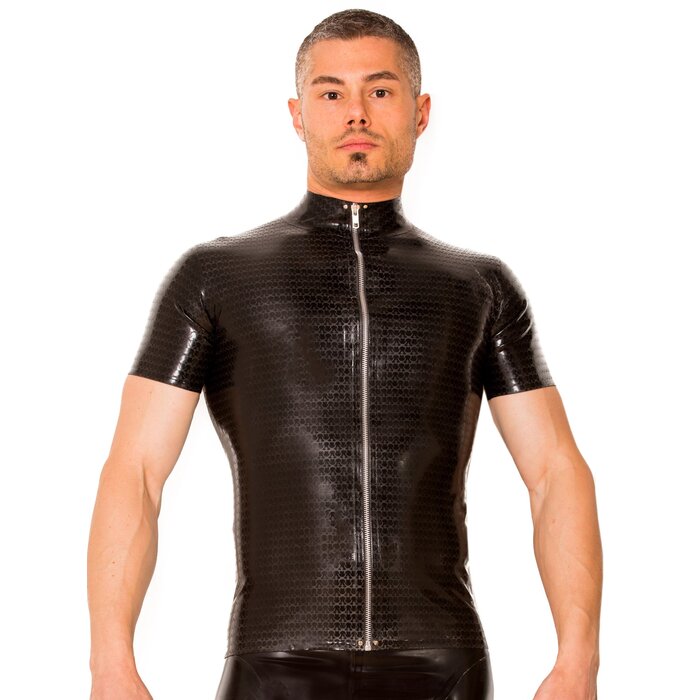 Black Collared Armour Latex T-Shirt