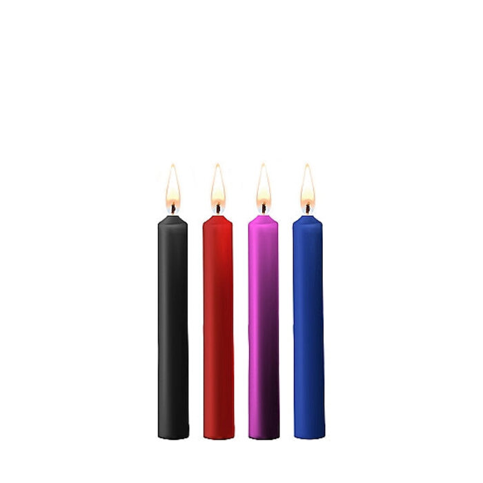 Teasing Wax Candles - Small - 4 Pack - Paraffin - Mixed Colours