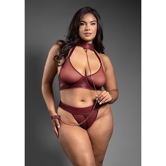 Convertible Bra, Panty and Leash - Queen Size