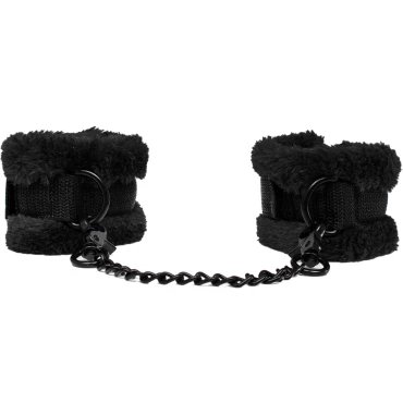 The Menacle Soft Touch Black Furry Handcuffs