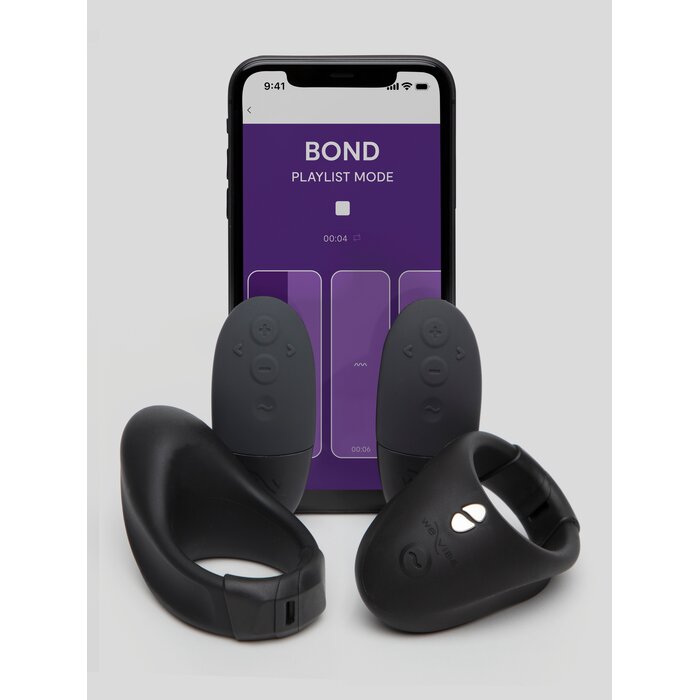We-Vibe Tease Us Bond Vibrating Silicone Cock Ring Boxed Set - Black