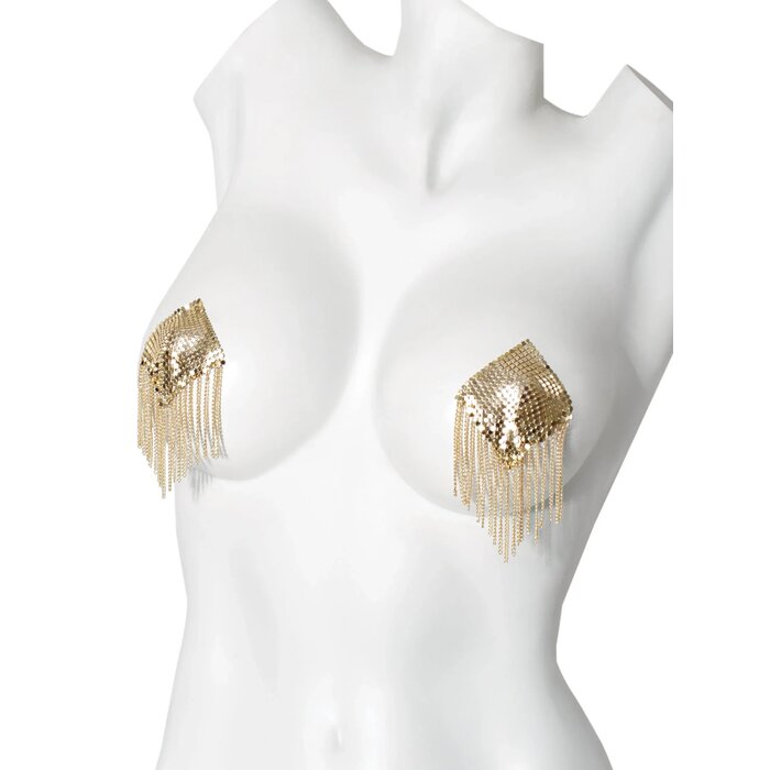 Chain Mail Pasties With Fringe Gold