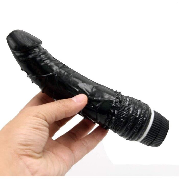Spanksy 7.5" Realistic Jelly Vibrator for G-Spot & P-Spot Pleasure, Black