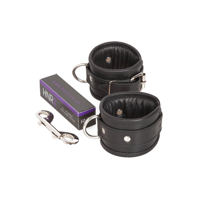 Leather D-Ring Wrist Cuffs