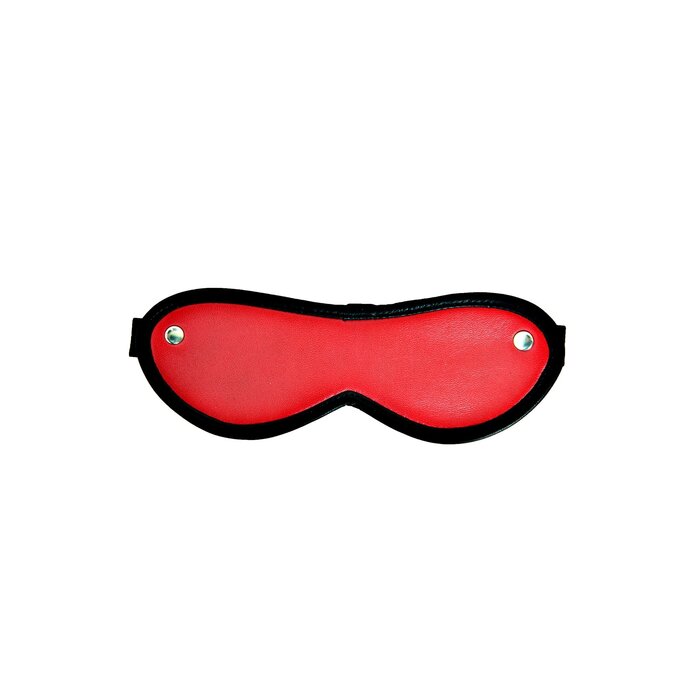 Leather Blindfold Eye Mask Red - One Size