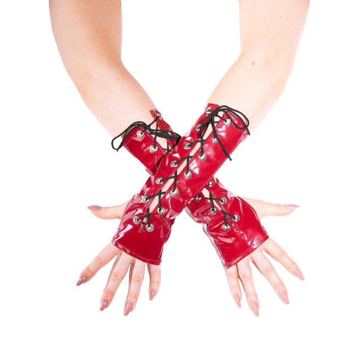 Vino Lace up PVC Gauntlet Gloves
