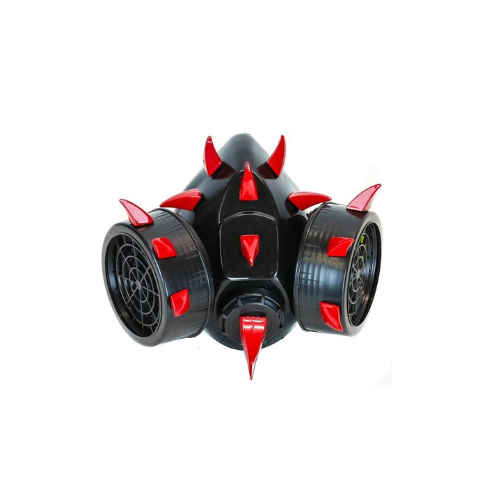 Cyber Mask with Red Contrast Claw Spikes
