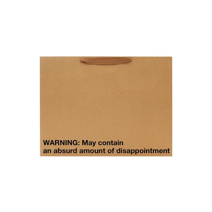 "Warning: May Contain Disappointment" Large Gift Bag