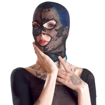 Bad Kitty Black Sheer Lace Hood