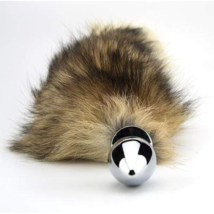 Furry Fantasy Kinky Red Fox Tail Butt Plug: Teardrop Shaped with Faux Fur