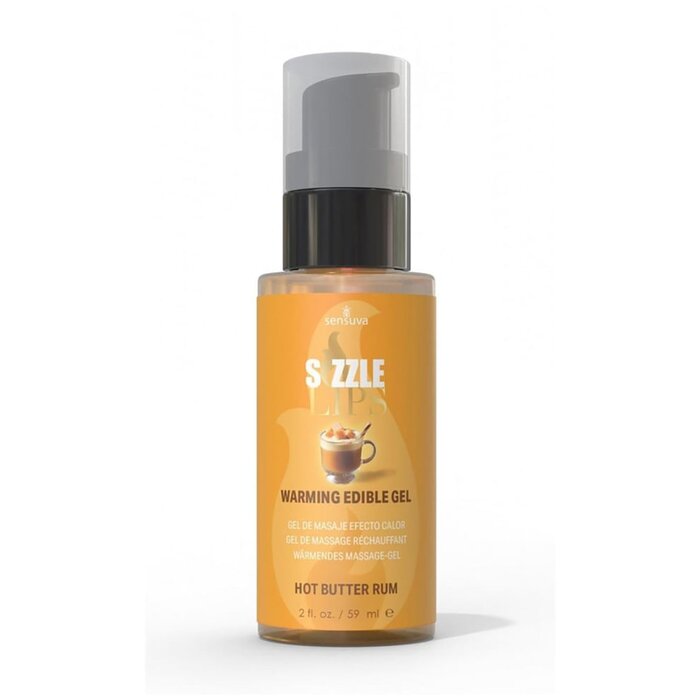 Sizzle Lips Edible Warming Gel - Hot Butter Rum - 2 oz.