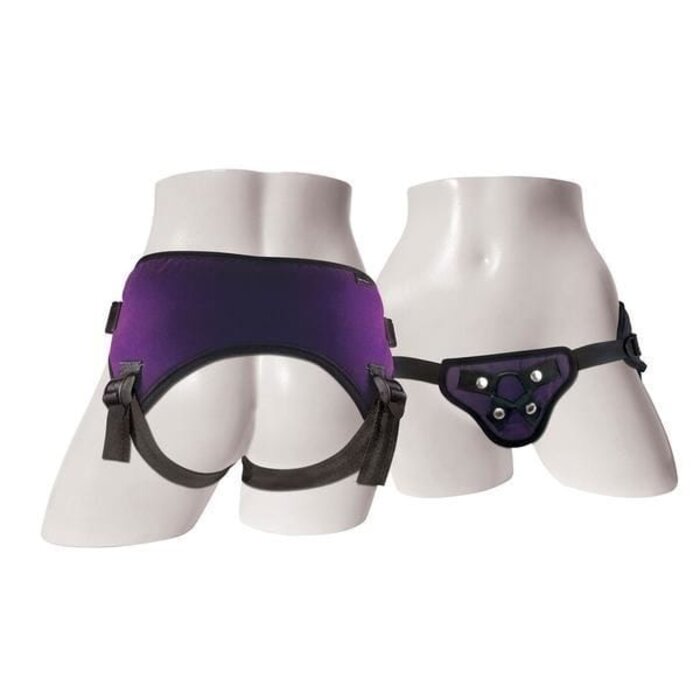 Sportsheets Strap On Lush Harness with Multi Size Rubber O Rings in Purple