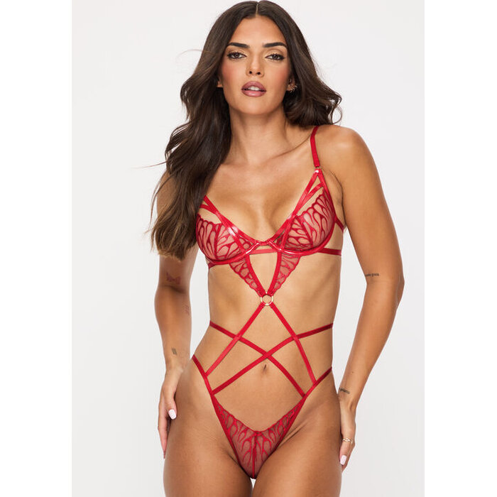 Ann Summers Flames of Passion Crotchless Body, Bright Red